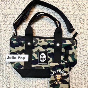 Bundle of A bathing ape bape camo mini tote crossbody + baby milo pouch